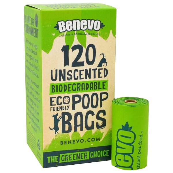 Benevo Unscented Biodegradable Poop Bags - 120 bags