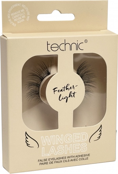 Technic Winged Lashes - Feather Light False Eyelashes with Adhesive