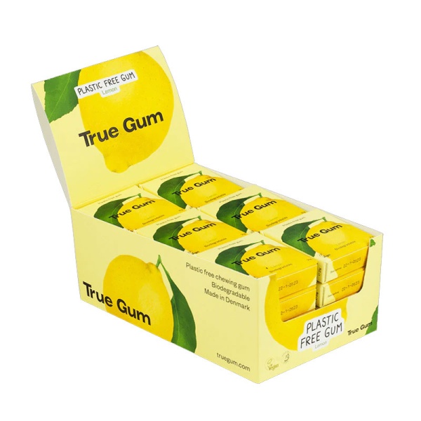 True Gum Plastic Free Chewing Gum - Lemon 21 (Pack of 24)
