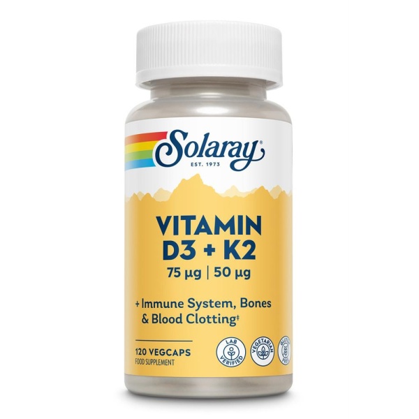 Solaray Vitamin D3 + K2 120 vegicaps