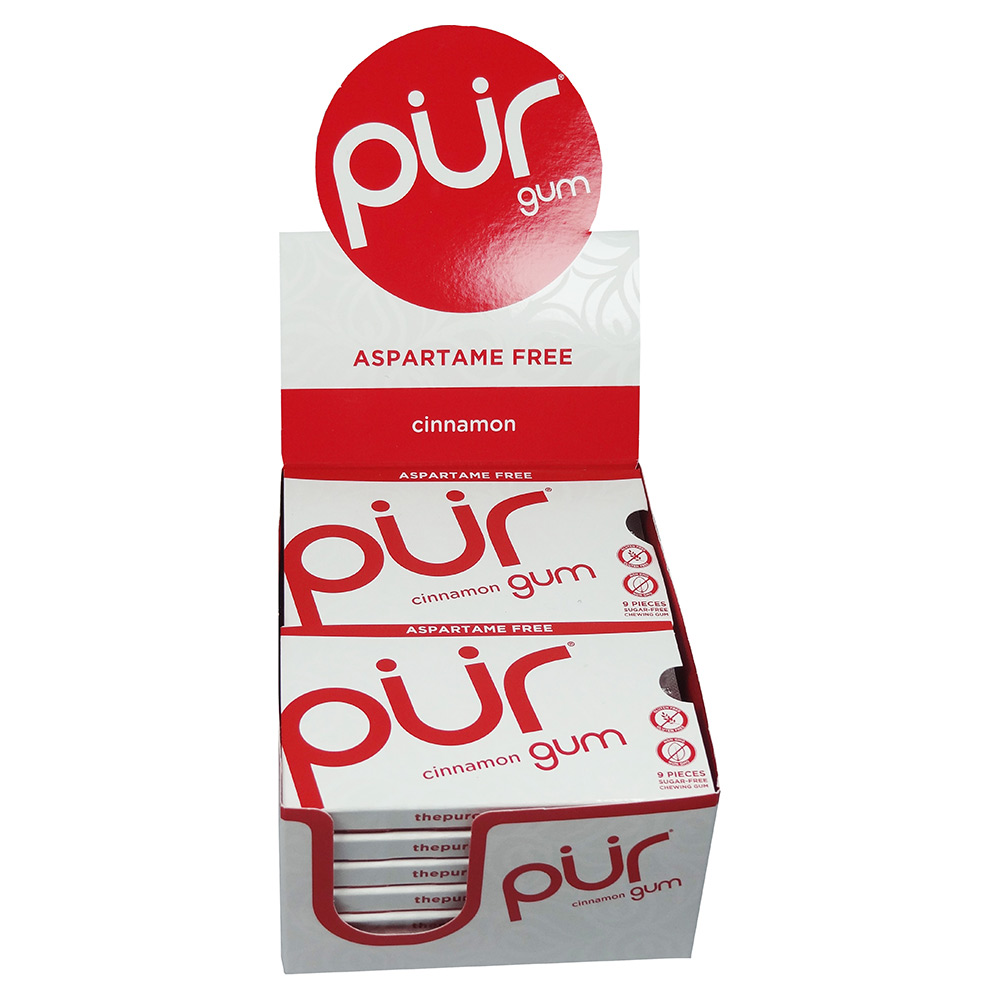 PUR Gum Cinnamon Chewing Gum 9 Piece Blister Pack (Pack of 12) - mOrganics  Beauty