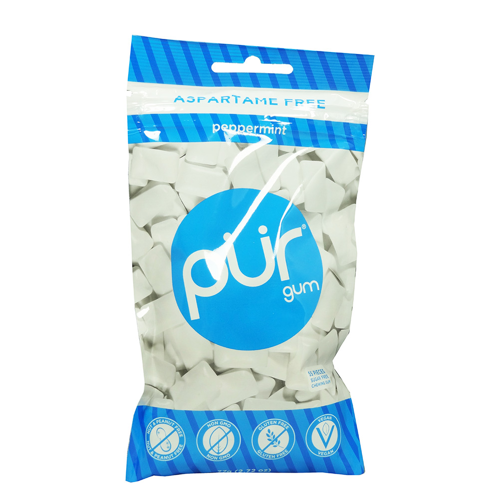 Pur Gum Peppermint Chewing Gums 77g (55 Pellets) - mOrganics Beauty