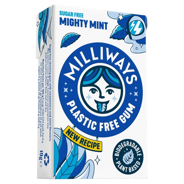 Milliways Mighty Mint Plastic Free Gum 19g (10 Pellets)