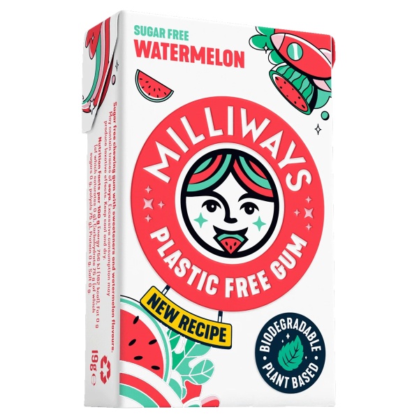 Milliways Watermelon Plastic Free Gum 19g (10 Pellets)