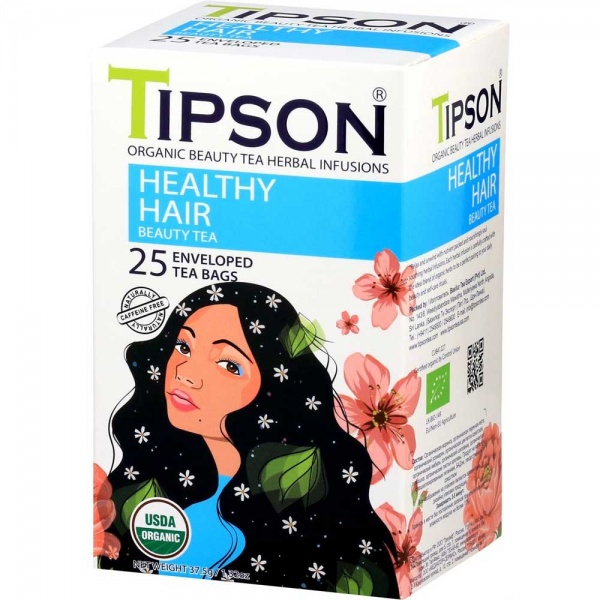 Tipson Tea Organic Beauty Tea Herbal Infusions Healthy Hair 25 Tea Bags